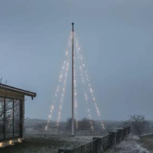 Flagstangssnor 5x100 Frostet Varmhvid LED IP44 Sort Konstsmide