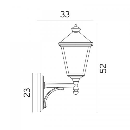 LONDON VÄGG 100W E27 SVART