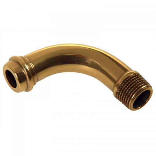 Böj med mutter pol.mässing G10, G15, G20