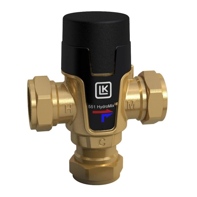 LK 551 HydroMix Blandningsventil 22mm Klämringskoppling