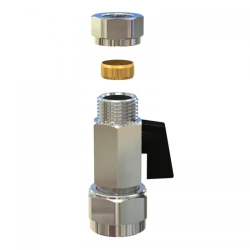 Notap 137400S Rak anslutning med ventil, utvänding gänga