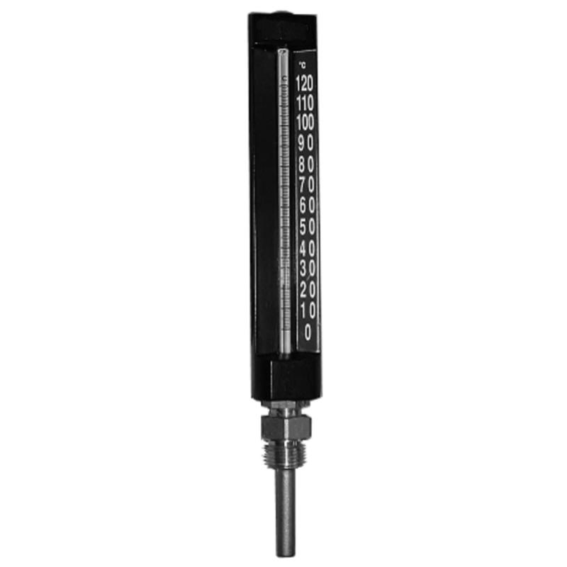 Termometer Rak -30+50°C 200mm R15x63mm Svart Beulco