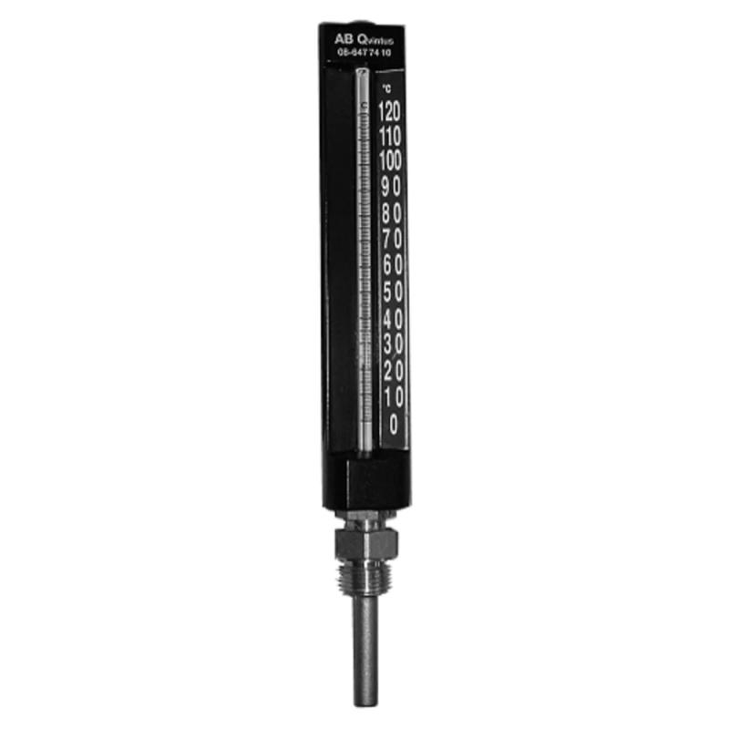 Termometer Rak 0-120°C 200mm R15x100mm Svart Beulco