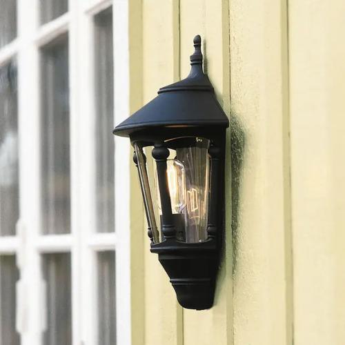 Virgo Vægloftlampe E27 230-240V IP23 Sort Konstsmide