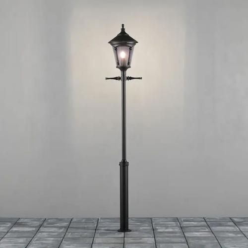 Virgo Stolpelampe Inklusive Stolpe E27 255cm 230-240V IP23 Sort Konstsmide