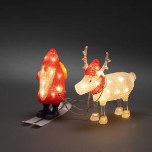 Santa With Reindeer Acrylic 40 Warm White LED 24V/IP44, Konstsmide