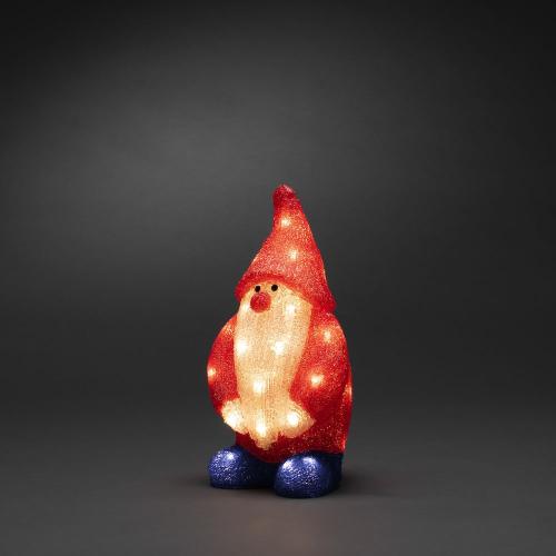 Tomte Akryl 36cm 32 LED IP44 Klar/Röd Konstsmide