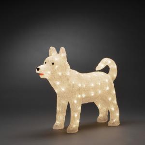 Husky Dog Acrylic 88 Warm White LED 43cm 24V/IP44, Konstsmide