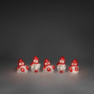 Small Snowmen Acrylic 5 Pieces 40 Warm White LED 24V/IP44, Konstsmide