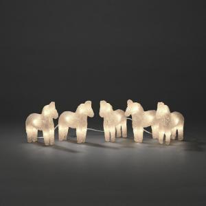 Small Horses Acrylic Transparent 5 Pieces LED 24V/IP44, Konstsmide