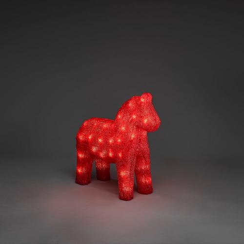 Hest Akryl 32cm 48 LED IP44 Rød Konstsmide