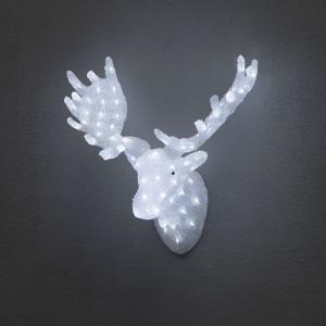 Moose Head Acrylic 65cm 88 White LED 24V/IP44, Konstsmide