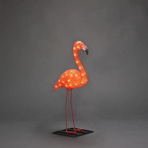 Flamingo Akryl 70cm 48 LED IP44 Amber Konstsmide