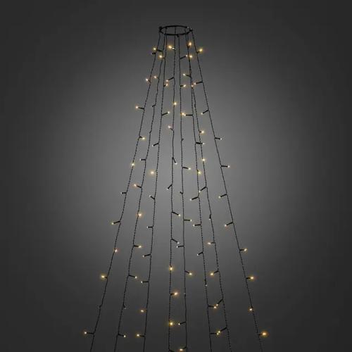 Juletræskæde 240 Ravfarvet LED IP44 Sort Konstsmide