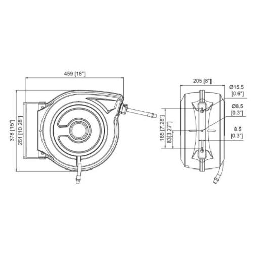 Slangupprullare 20 bar 12 mm 15 m Hybridpolymer