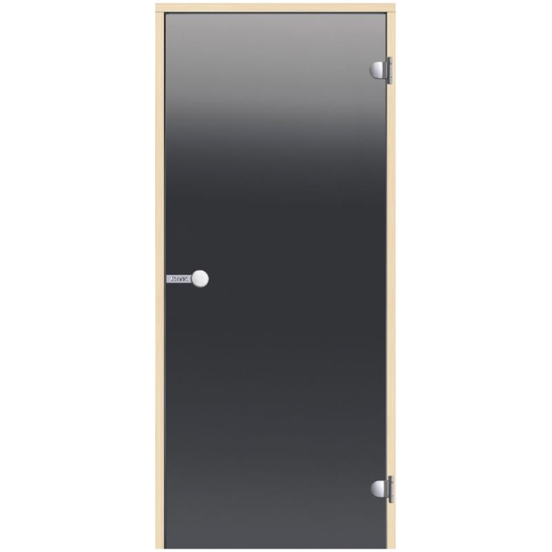 Harvia Bastudörr 7x19 med Furukarm (Klar/Grå/Brons) (Gråtonat glas)