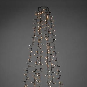 Juletræskæde Cluster 660 Amber LED 240cm IP44 Sort Konstsmide