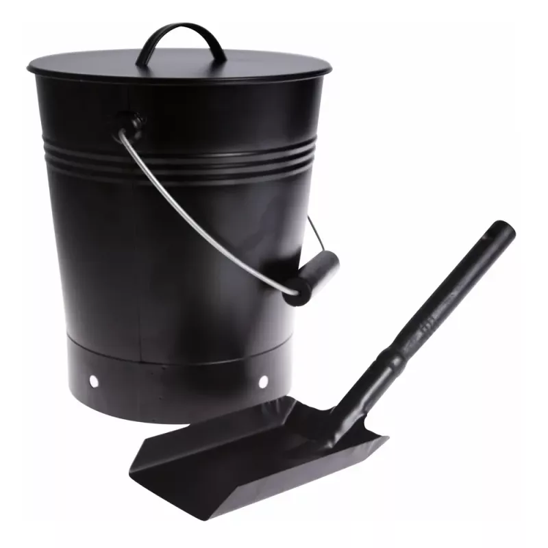 Askhink Svart med skyffel 8 Liter Vastbo