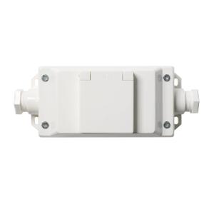 Cable Outlet 1-Way Ground 16A 250V IP44 White Elko