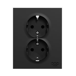 Socket 2-Way Recessed OceanPlastic 16A 440V Black Elko