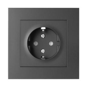 Outlet 1 Way With Earth In Screw 16A 250V IP20 Black Elko