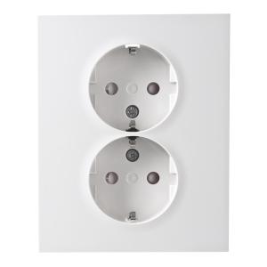 Socket 2-Way With Ground Recessed Screw 250V 16A Mountain White Elko