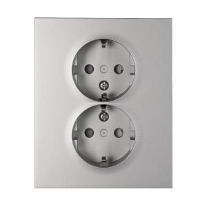 Outlet 2-Way With Earth Recessed Screw 16A 250V IP20 Aluminum Elko