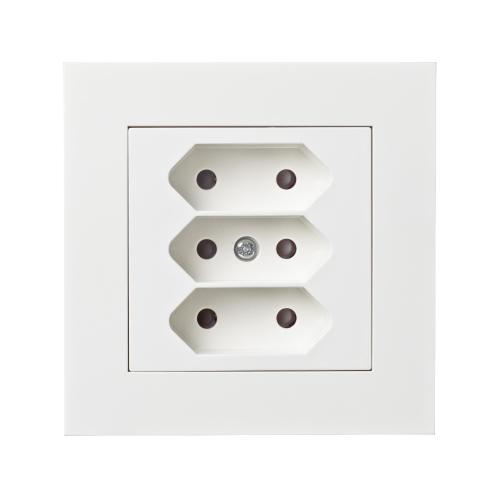 Fatning 3-Vejs Forsænket Euroskrue 16A 250V IP20 Bjerg Hvid 5stk Elko