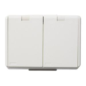 Outlet 2-Way UTV MJ Cover 16A 250V IP44 White Elko