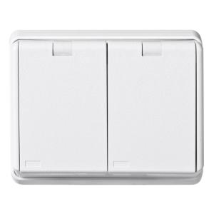 Outlet 2-Way Recessed 16A 250V IP44 Mountain White Elko