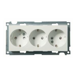 Wall Socket For Combination Mounting 3-Way 16A 250V IP20 White Elko