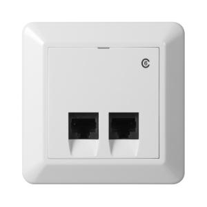 Modular Socket 2x8 K6 UTP Recessed IP20 White Elko