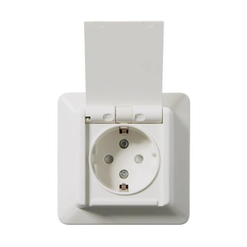 Udtag Forsænket 1-Vejs MJ 16A 250V IP44 Bjerg Hvid Elko