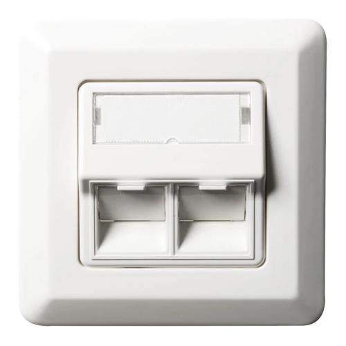 Uttag Vinklat 2x8 UTP C6 Tool Less IP20 Fjällvit Elko