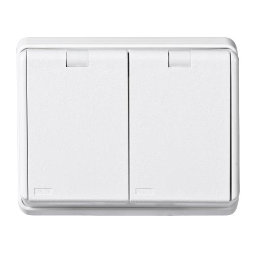 Stikkontakt 2-Vejs Forsænket Med Jord Separat Forsyning 16A 250V IP44 Hvid Elko