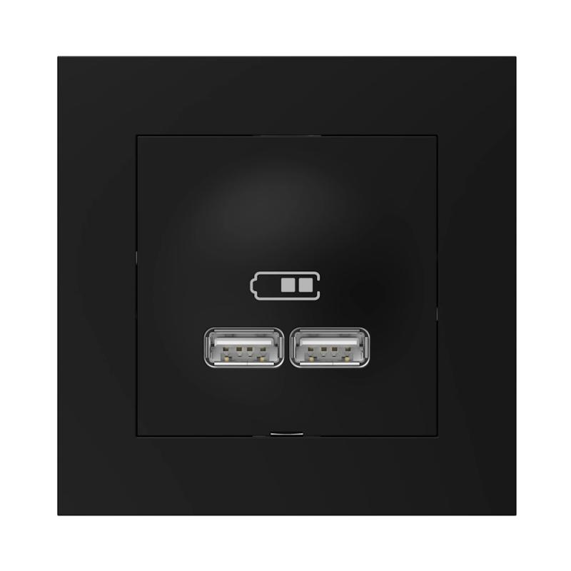 Plus Ladduttag USB 2.1A 5V Svart Elko
