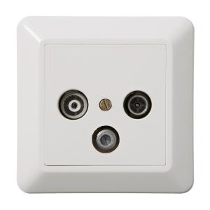 Antenna Socket With Satellite Outlet Mountain White 10pcs Elko