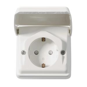 Outlet MJ 1-Way 16A 250V IP44 Mountain White Elko