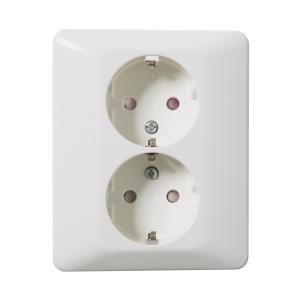 Wall Outlet 2 Way With Earth Low Recessed 16A 440V Mountain White Elko