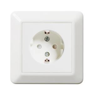 Socket 1-Way With Earth Screw Connection RS16 250V 16A Pure White Elko