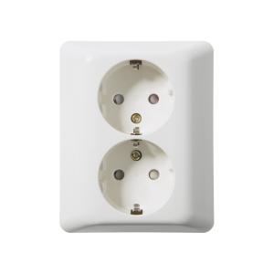 Socket 2-Way With Earth Quick Connections RS16 Pure White Elko