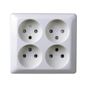 Outlet 4-Way RS Without Earth UTV 16A 250V IP21 Pure White Elko