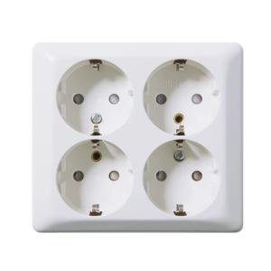 Wall Socket 4-Way RS With Earth UTV 16A 250V IP21 White Elko