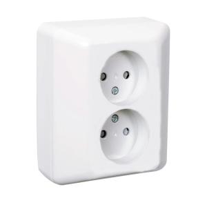 Wall Outlet 2-Way RS Without Earth UTV 16A 250V Pure White Elko