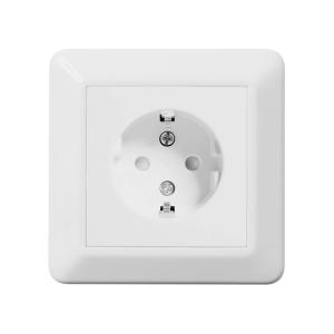 Outlet 1-Way Recessed With Ground 250V 16A Pure White Elko