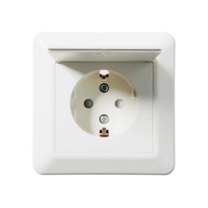 Outlet 1-Way Recessed Ground With Cover 16A 250V Pure White Elko