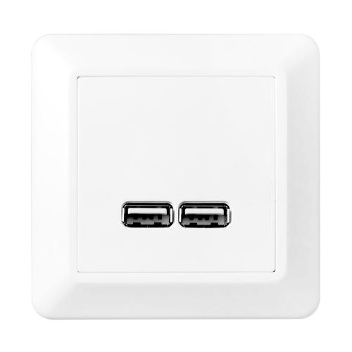USB Ladestik 2.1A IP21 Ren Hvid Elko