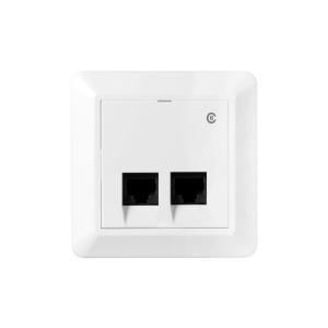 Modular Socket Straight 2xRJ45 UTP C6 Pure White Elko