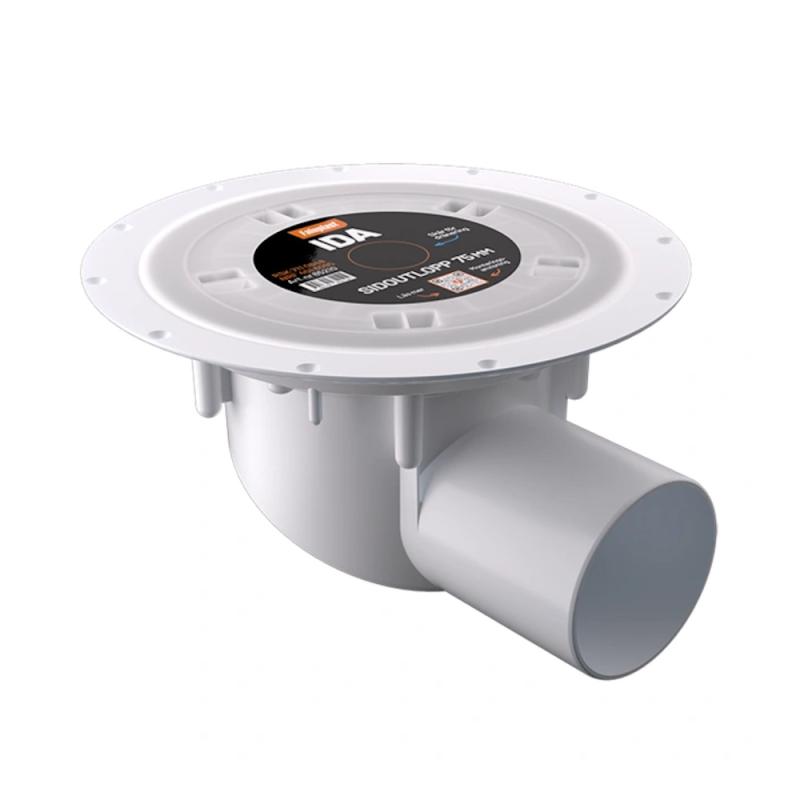 Golvbrunn IDA Sidoutlopp 75mm Faluplast