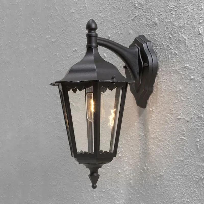 Firenze Vägglykta Ned E27 100W 230-240V IP43 Svart Konstsmide